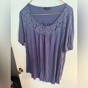 Elegant Purple Lace Women's Top